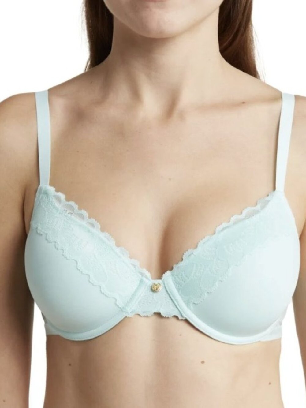 Natori Refined Contour Underwire Bra 34DDD Julip Blue Lace Trim